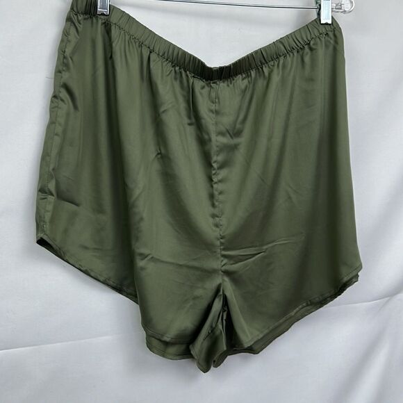 Ettitude Women's Size XXL Sateen Shortie Moss Green Loungewear Pajama Shorts - Picture 4 of 8